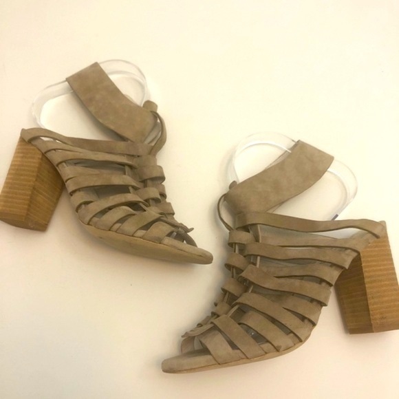 Jeffrey Campbell Taupe Suede Sinaloa Heeled Sandals - Picture 5 of 9